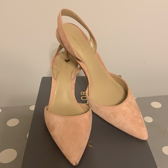 Ann Taylor Kerry Suede Slingback Pump 6, Paloma /Dusty pink - Picture 1 of 7